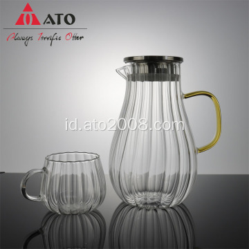 Pitcher Air Kaca dengan Diam untuk Jus Set